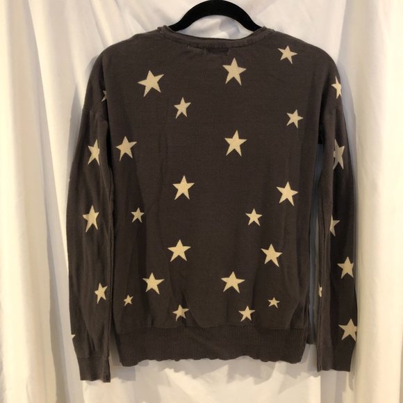 BDG Gray Cardigan w/ Star Pattern - Picture 4 of 5